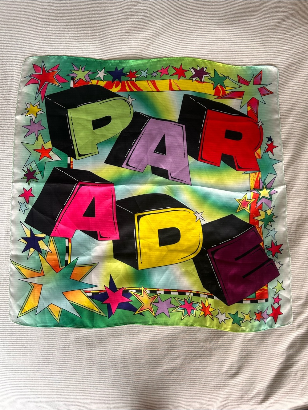 PARADE Graphic Print Silk-Feel Scarf